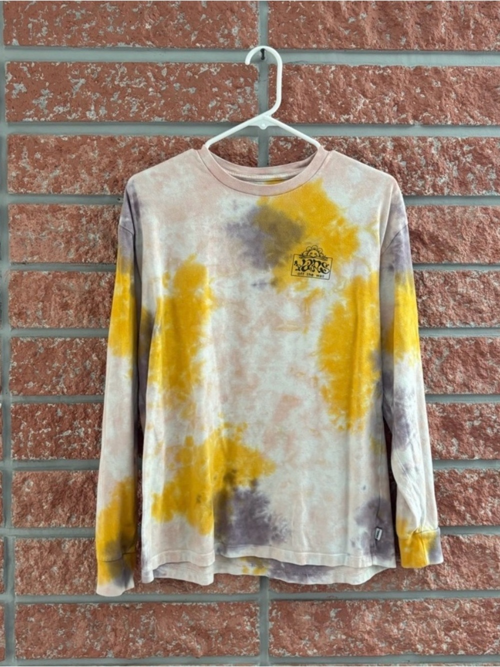 Women’s  Tie-Dye Long Sleeve Top - Yellow, pink & Gray